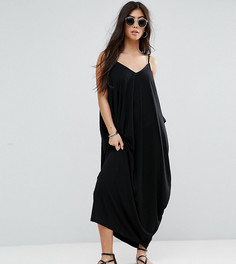 Платье макси с драпировкой ASOS PETITE - Черный