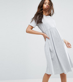 Свободное платье миди ASOS TALL Ultimate - Серый
