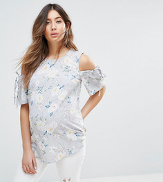 Топ с открытыми плечами и цветочным принтом New Look Maternity - Серый