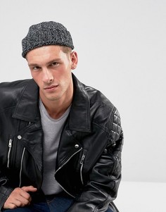 Черная с серым шапка-бини ASOS - Черный