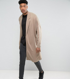 Длинная оversize-куртка из трикотажа ASOS TALL - Бежевый