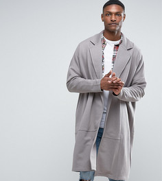 Длинная оversize-куртка из трикотажа ASOS TALL - Серый