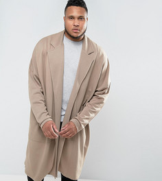 Длинная оversize-куртка из трикотажа ASOS PLUS - Бежевый