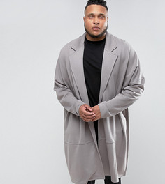 Длинная оversize-куртка из трикотажа ASOS PLUS - Серый