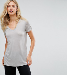 Легкая футболка с V-образным вырезом ASOS TALL - Серый