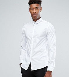 Приталенная рубашка с остроконечным воротником Noak TALL - Белый