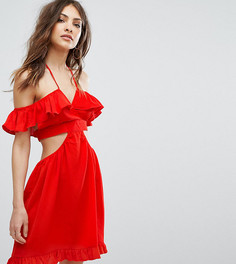 Платье с вырезами и оборками Missguided - Красный