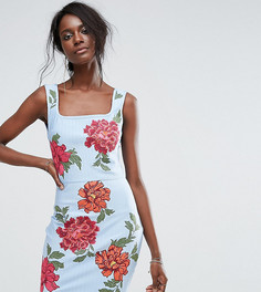Бандажное платье с вышивкой Missguided - Синий