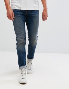 Прямые джинсы из выбеленного итальянского денима Selected Homme - Синий