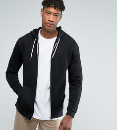 Черный худи на молнии ASOS TALL - Черный