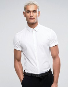 Белая узкая рубашка с короткими рукавами ASOS - Белый