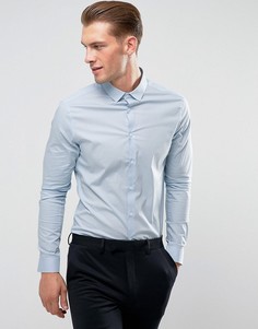 Голубая облегающая рубашка ASOS - Синий