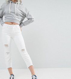 Укороченные джинсы с рваной отделкой Noisy May Petite - Белый