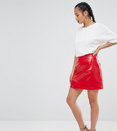 Виниловая мини-юбка ASOS PETITE - Красный