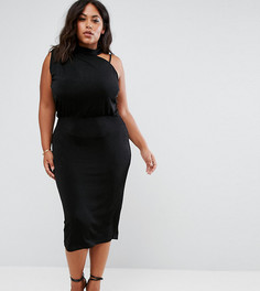 Асимметричное платье миди ASOS CURVE - Черный