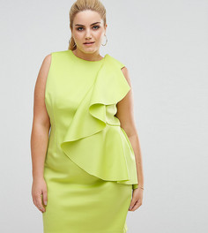 Платье мини с оборками ASOS CURVE - Зеленый