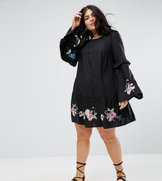 Платье мини с вышивкой ASOS CURVE ULTIMATE - Черный