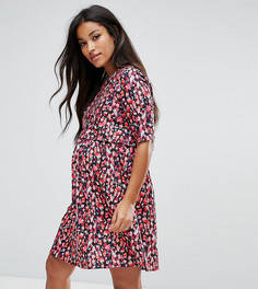 Розовое двухслойное платье с принтом ASOS Maternity NURSING - Розовый