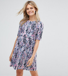 Двухслойное платье с размытым звериным принтом ASOS Maternity NURSING - Мульти