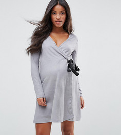 Платье с запахом и крупными люверсами ASOS Maternity NURSING - Серый