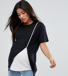 Футболка с молнией ASOS Maternity NURSING - Черный