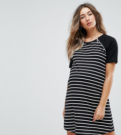 Платье в полоску с рукавами реглан ASOS Maternity NURSING - Черный