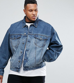 Выбеленная джинсовая оверсайз-куртка ASOS PLUS - Синий