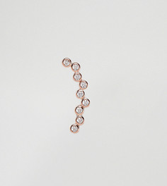 Серьга-клаймбер цвета розового золота с камнями Orelia - Золотой