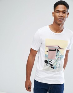 Футболка с пляжным принтом в стиле ретро Jack &amp; Jones Originals - Белый