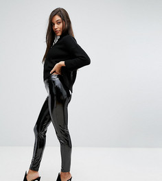 Блестящие виниловые брюки зауженного кроя Parallel Lines - Черный