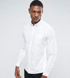 Белая оксфордская рубашка слим из эластичной ткани ASOS WHITE - Белый