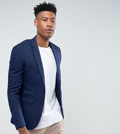 Темно-синий фактурный приталенный блейзер ASOS TALL - Темно-синий