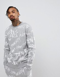 Свитшот с принтом в стиле граффити ASOS - Серый