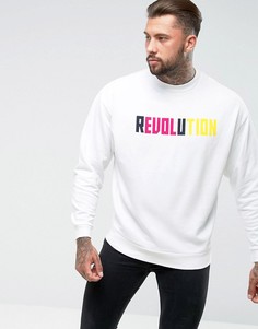 Оверсайз-свитшот с принтом Revolution ASOS - Белый