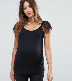 Топ с сетчатыми рукавами New Look Maternity - Черный