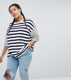 Свободная футболка в полоску ASOS CURVE - Мульти