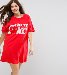 Футболка для сна с принтом Cherry Coke ASOS CURVE - Мульти