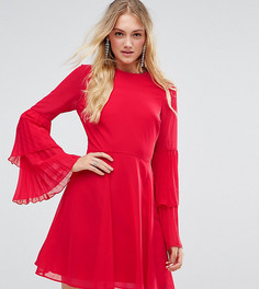 Приталенное платье мини с плиссировкой на рукавах ASOS TALL - Мульти