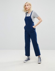 Темно-синий джинсовый комбинезон с перекрестом на спине ASOS - Синий