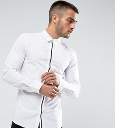 Строгая рубашка узкого кроя с отделкой на планке Only &amp; Sons - Белый