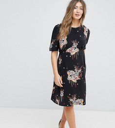 Чайное платье с принтом ASOS Maternity TALL - Мульти