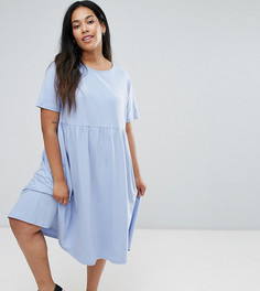 Свободное платье миди ASOS CURVE Ultimate - Синий