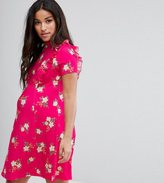 Чайное платье мини с открытой спиной и оборкой ASOS Maternity - Розовый