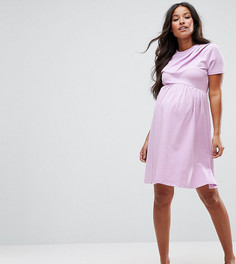 Платье с перекрестной отделкой спереди ASOS Maternity - Фиолетовый