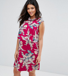 Двухслойное платье с цветочным принтом и оборками ASOS Maternity NURSING - Красный