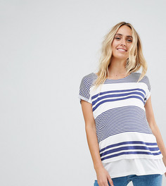 Двухслойная футболка в темно-синюю полоску ASOS Maternity NURSING - Темно-синий