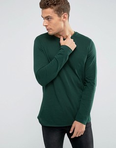 Зеленый лонгслив с асимметричным краем ASOS - Зеленый