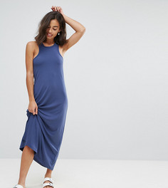 Платье макси с лифом в спортивном стиле ASOS PETITE City - Темно-синий