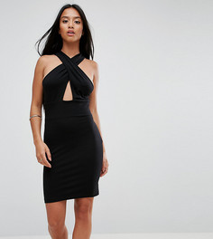 Облегающее платье мини с запахом ASOS PETITE - Черный