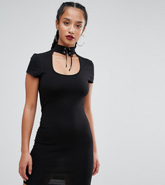 Платье мини с чокером на шнуровке ASOS PETITE - Черный